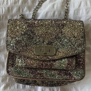 Zadig & Voltaire Sparkly Crossbody Purse Silver